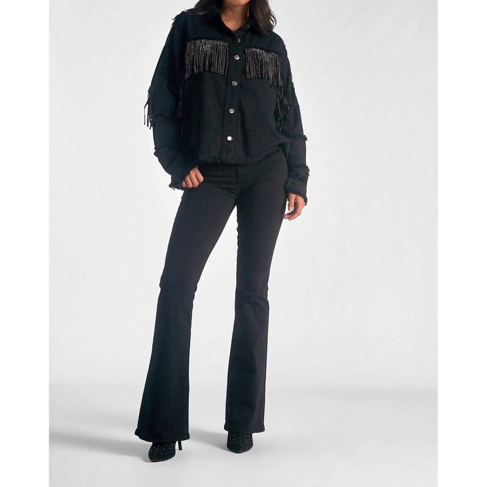 NEW ELAN button up jacket in black